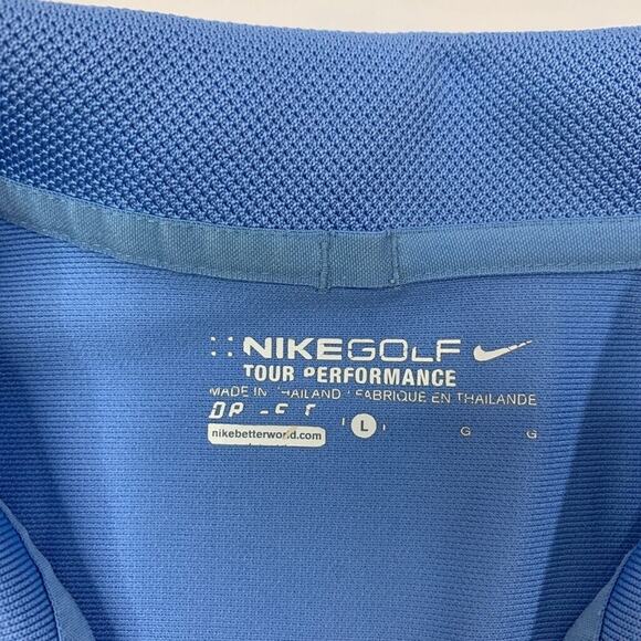 Nike Polo Shirt Mens L Large Blue Jay Golf Dri Fit Tour Performance UV Tech - Picture 4 of 11